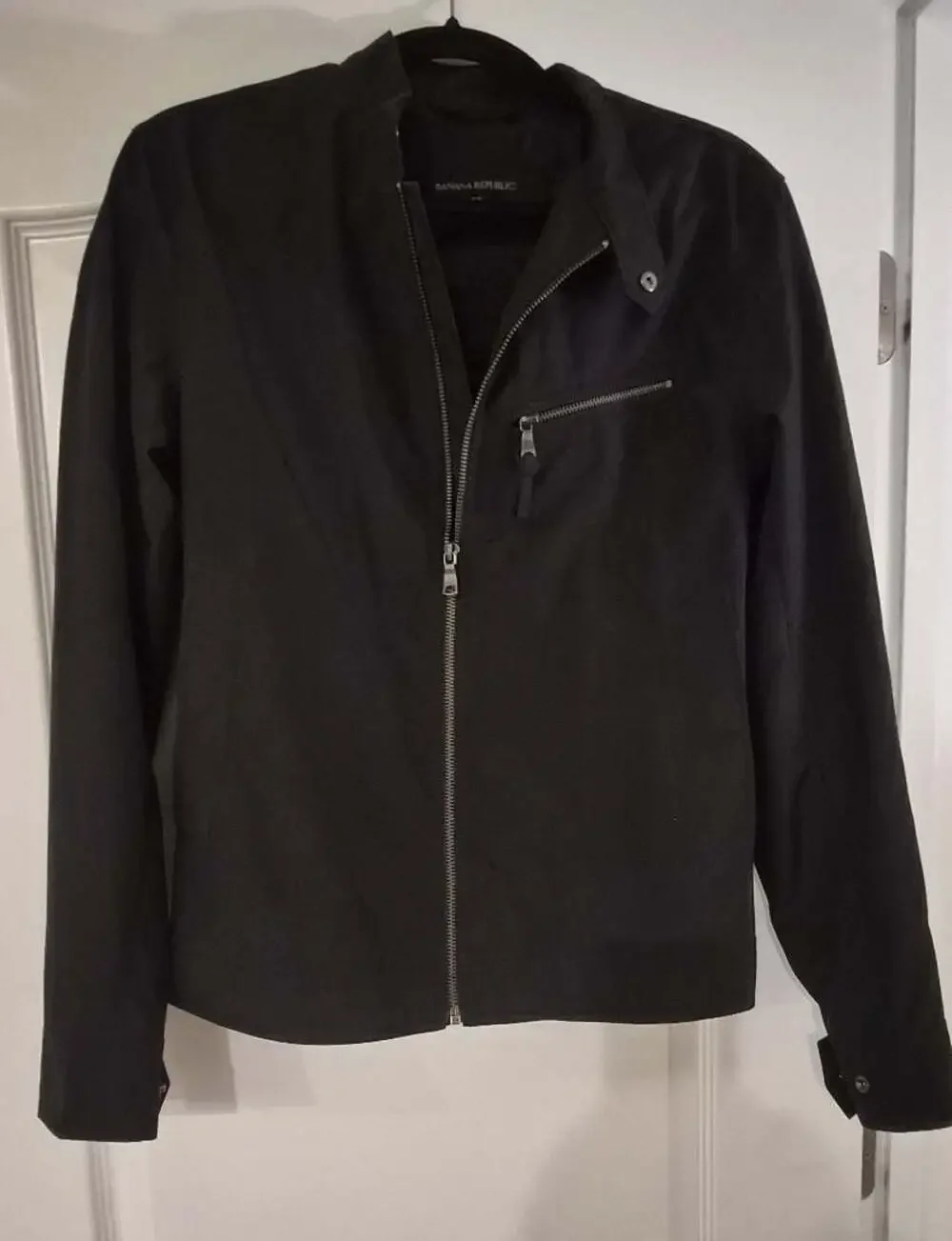 Banana Republic Black Tech Motion Racer Biker Jacket